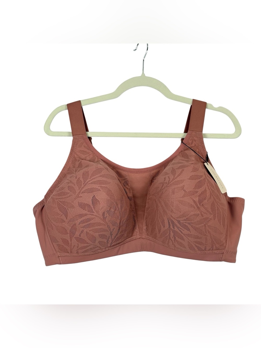 Understance Ginger Wireless Lace Full Coverage Bra 42H Dark Rose NWT Plus Size